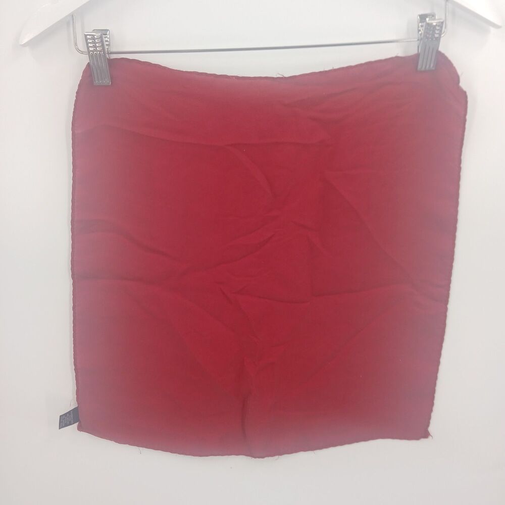 mens red 100% silk pocket square suit accessories scarf